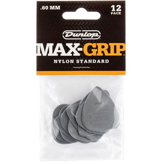 Jim Dunlop 0.60Mm Max Grip Pick Players Pack 6 Pack