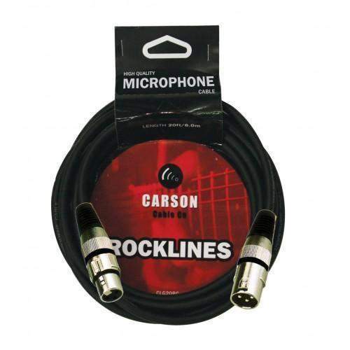 Carson Microphone Cable Xlr Male To Xlr Female Black 6Ft