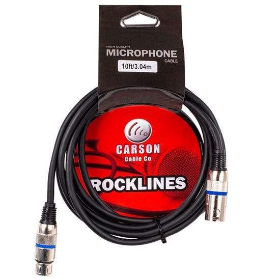 Carson Microphone Cable Xlr Male To Xlr Female Black 10Ft