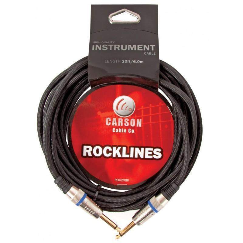 Carson Guitar Cable 20Ft Braided Black