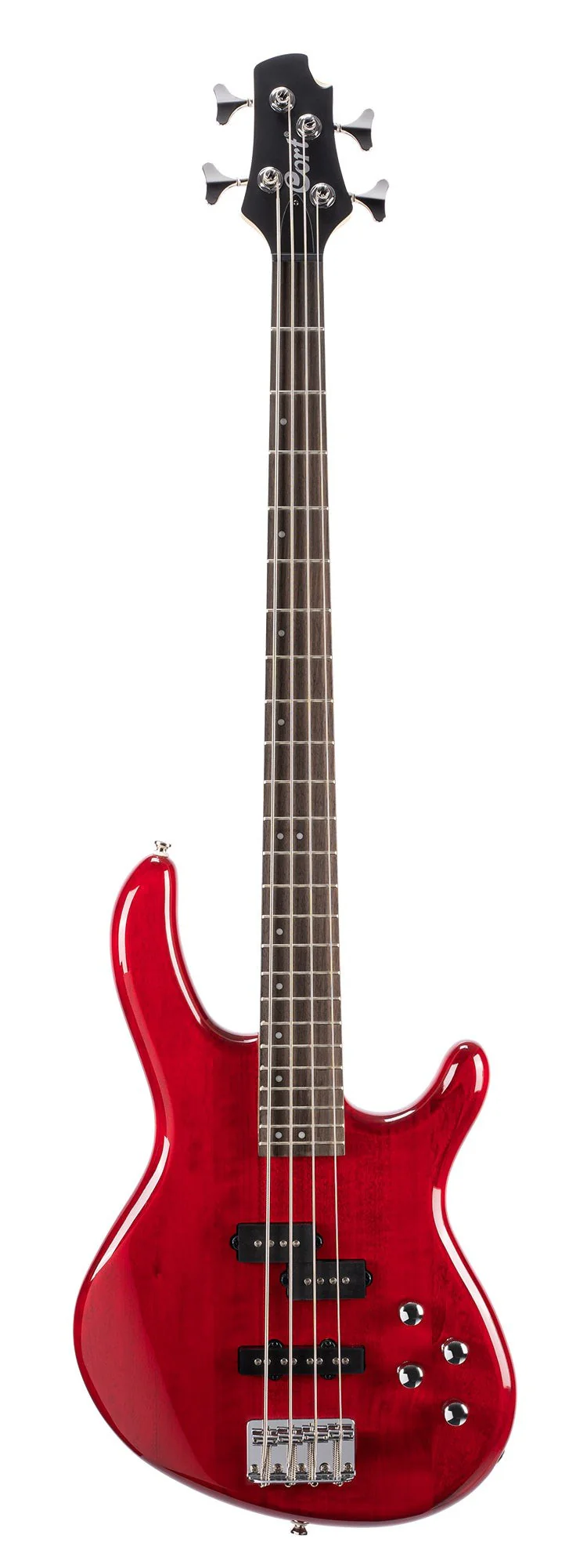Cort ACTION Bass PLUS 4 Bass Guitar Transparent Red