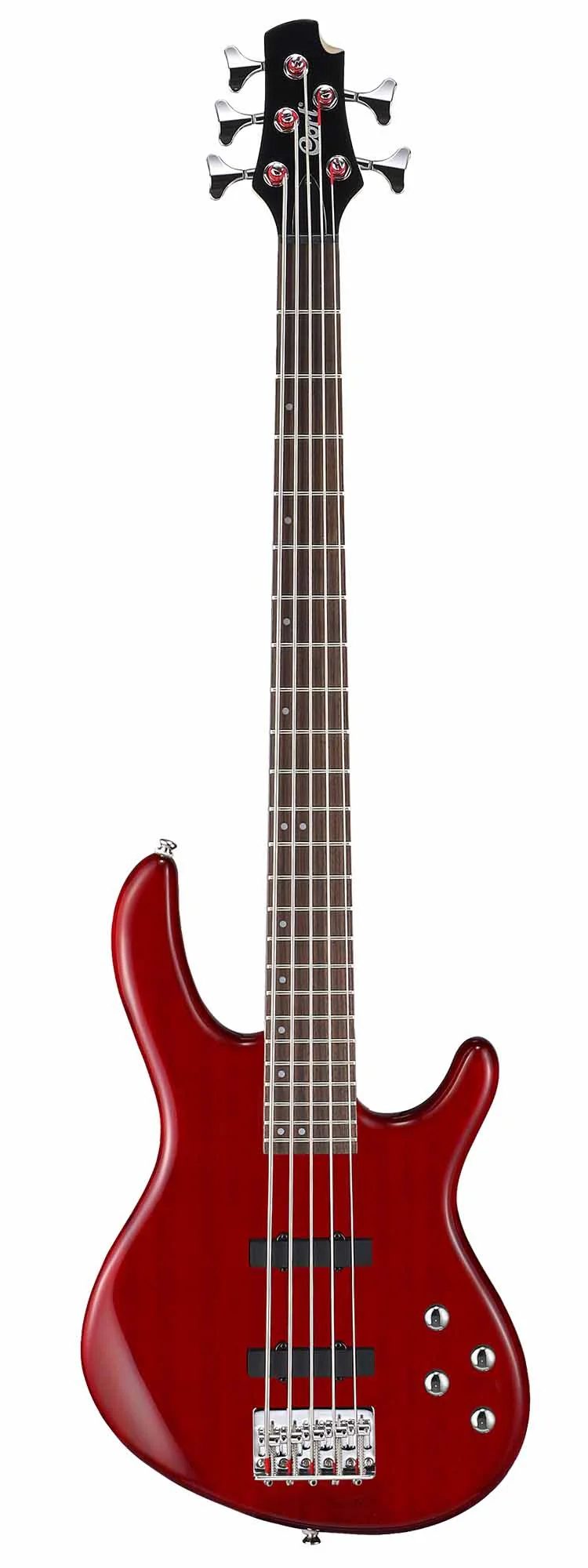 Cort ACTION V PLUS TR 5-String Bass Guitar Transparent Red