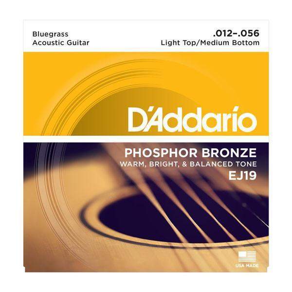 DAddario Ej19 Phosphor Bronze Acoustic Guitar Strings Bluegrass 12 56