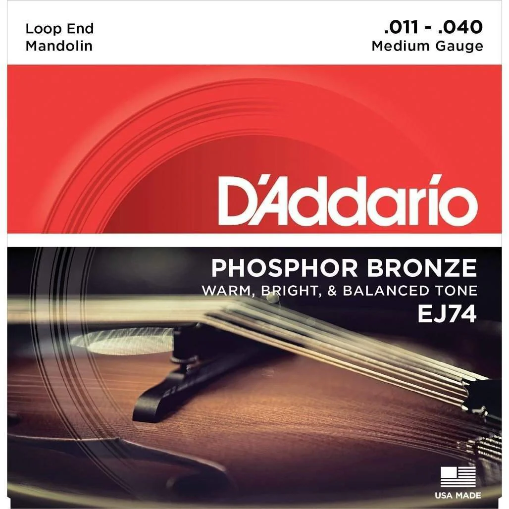DAddario Ej74 Mandolin Strings Phosphor Bronze Medium 11 40