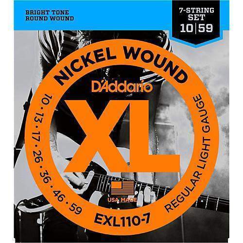 DAddario Exl110 7 7 String Nickel Wound Electric Guitar Strings Regular Light 10 59