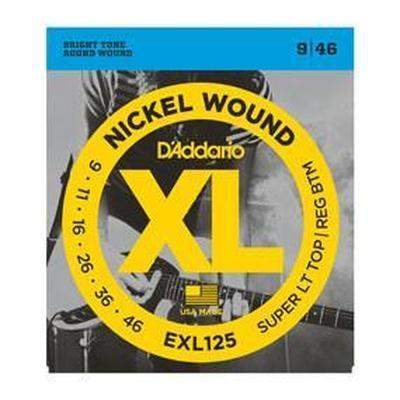 DAddario Exl125 Nickel Wound Electric Guitar Strings Super Light Top Regular Bottom 9 46