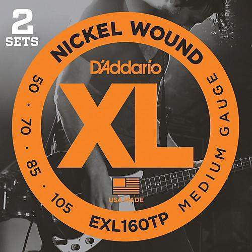 DAddario Exl160Tp Nickel Wound Bass Guitar Strings Medium 50 105 2 Sets Long Scale