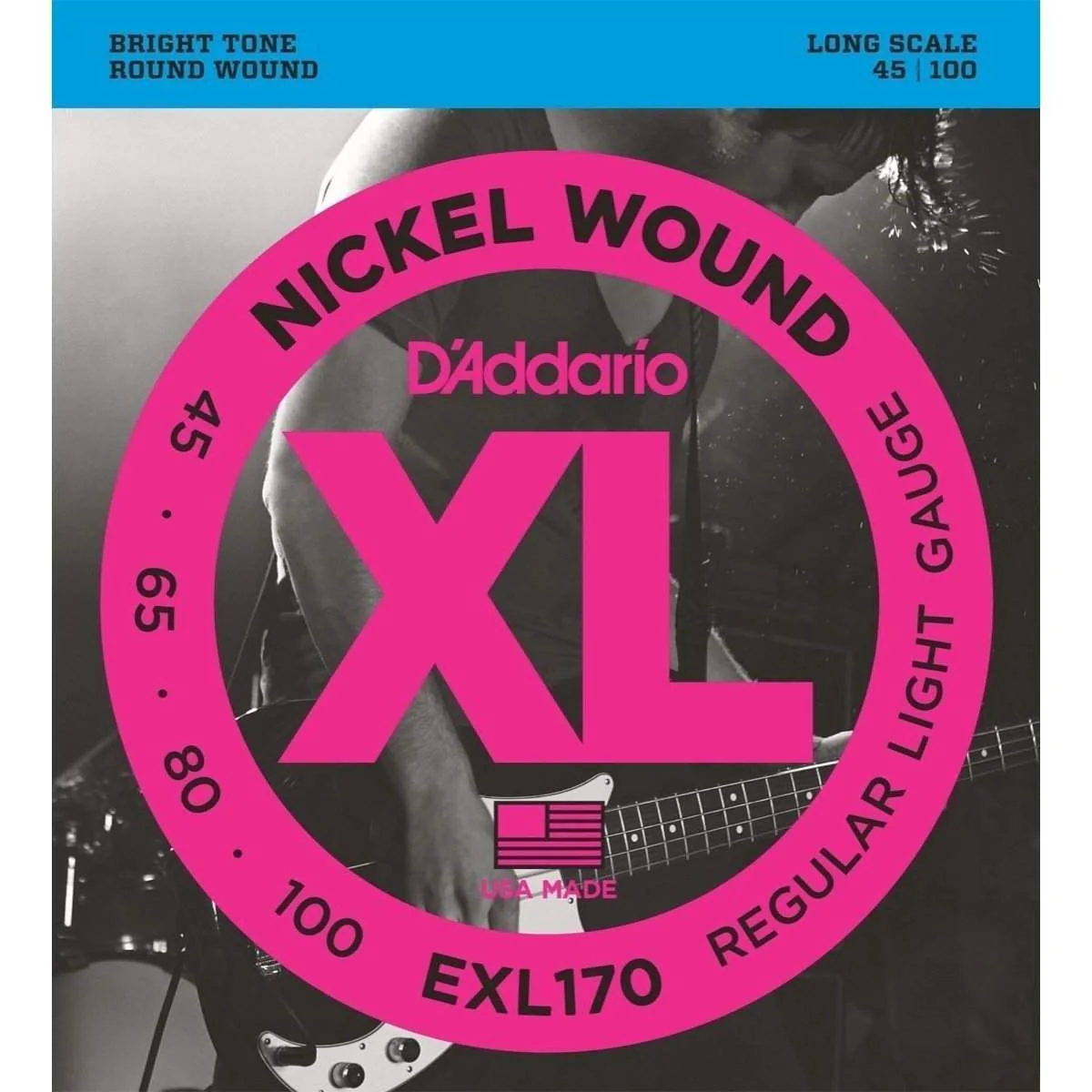 DAddario Exl170 Nickel Wound Bass Guitar Strings Light 45 100 Long Scale