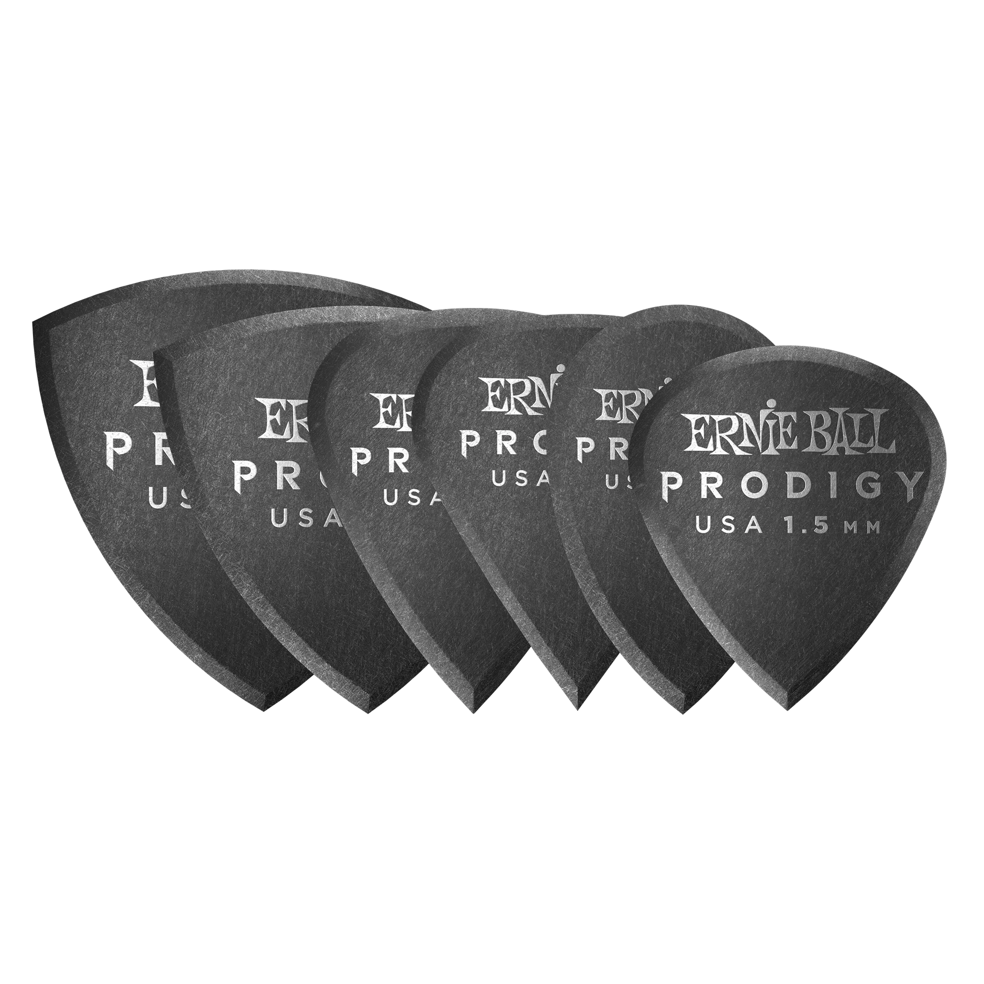 Ernie Ball 1.5Mm Black Multipack Prodigy Picks 6-Pack