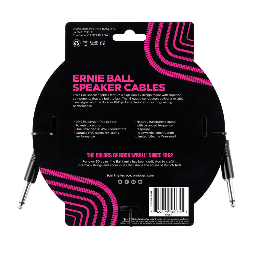 Ernie Ball 3 Straight / Straight Speaker Cable - Image 2
