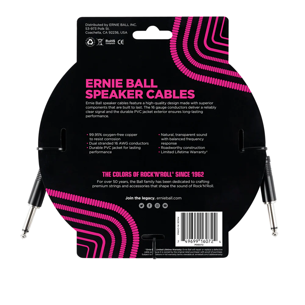 Ernie Ball 6 Straight / Straight Speaker Cable - Image 2