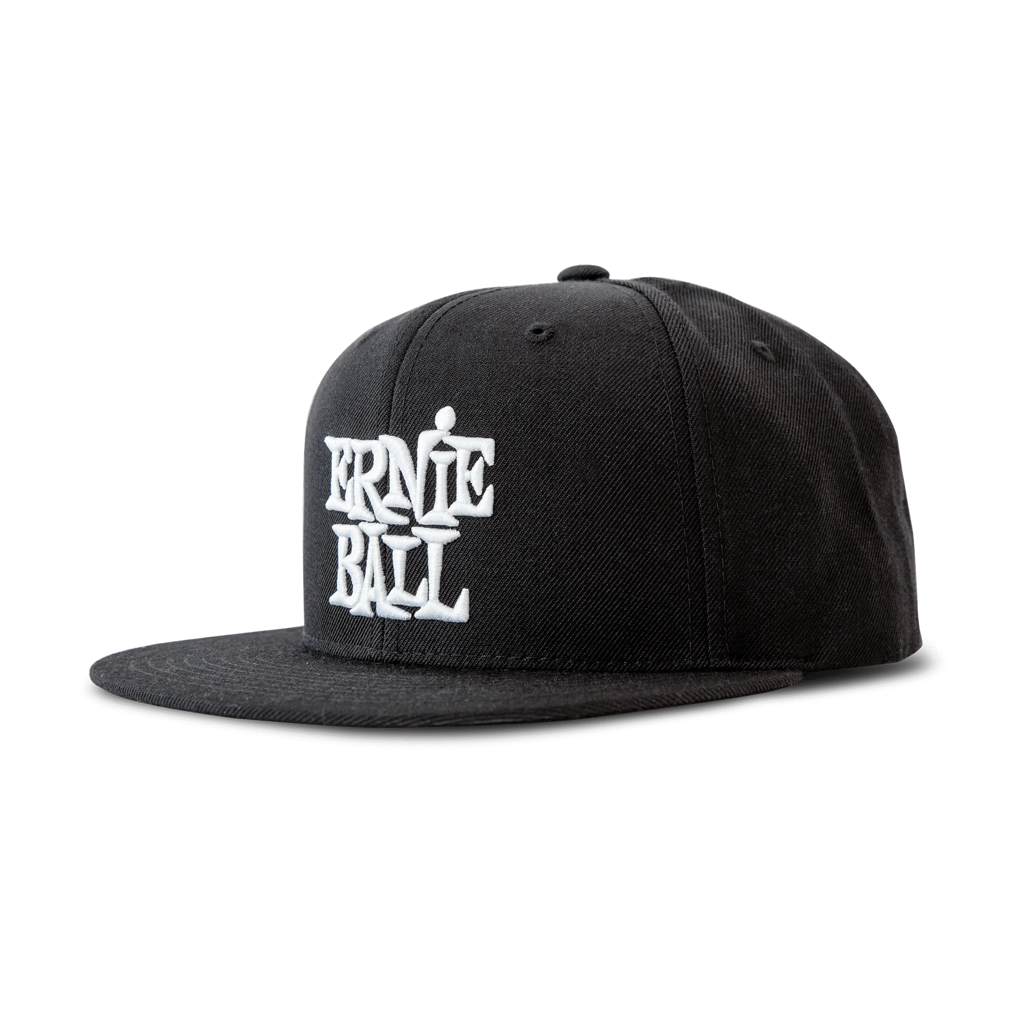Ernie Ball Black With White Stacked Logo Hat