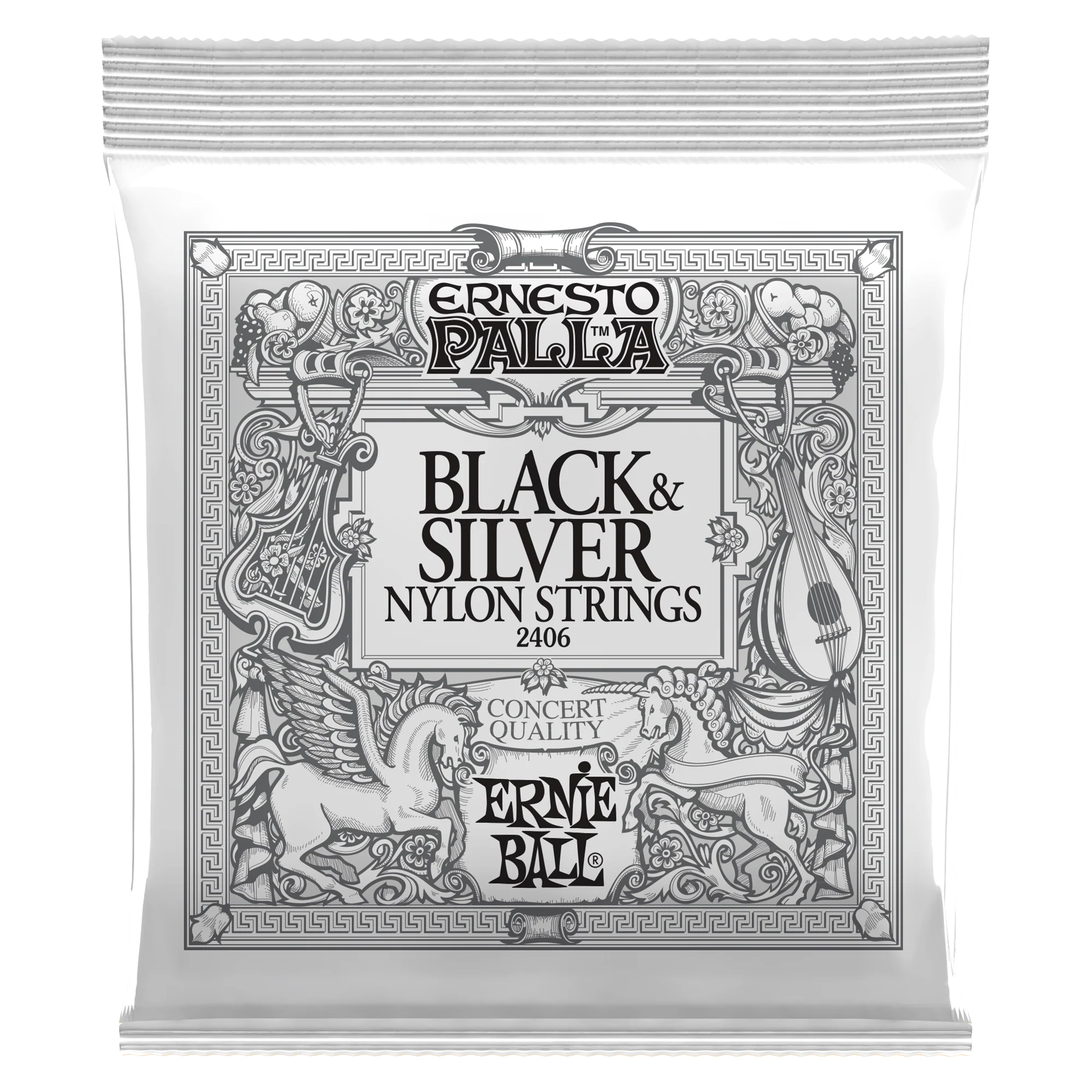 Ernie Ball Ernesto Palla Black & Silver Nylon Classical Guitar Strings