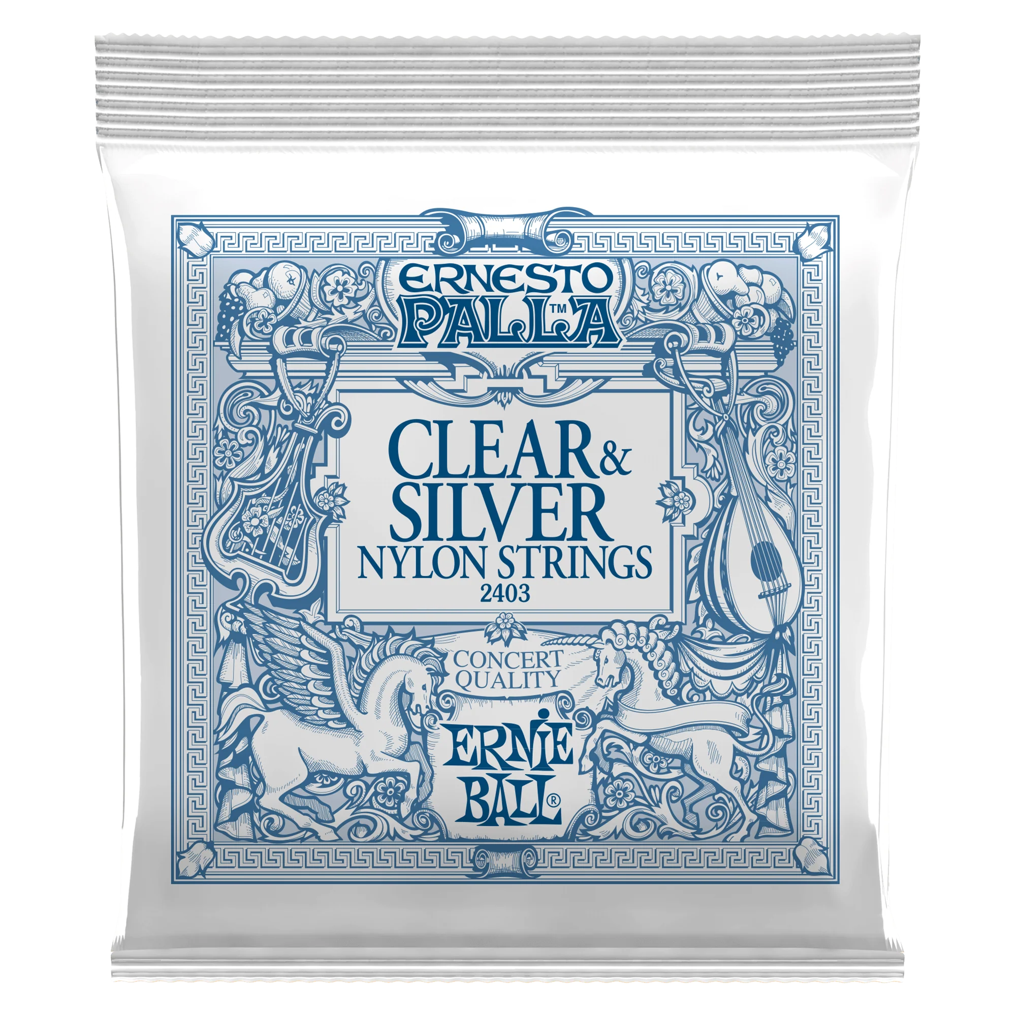Ernie Ball Ernesto Palla Clear & Silver Nylon Classical Guitar Strings