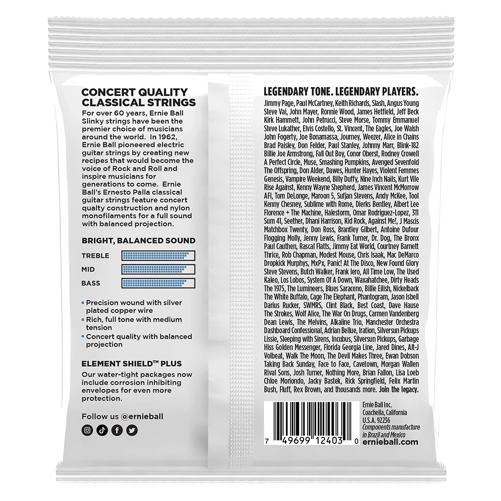 Ernie Ball Ernesto Palla Clear & Silver Nylon Classical Guitar Strings - Image 2