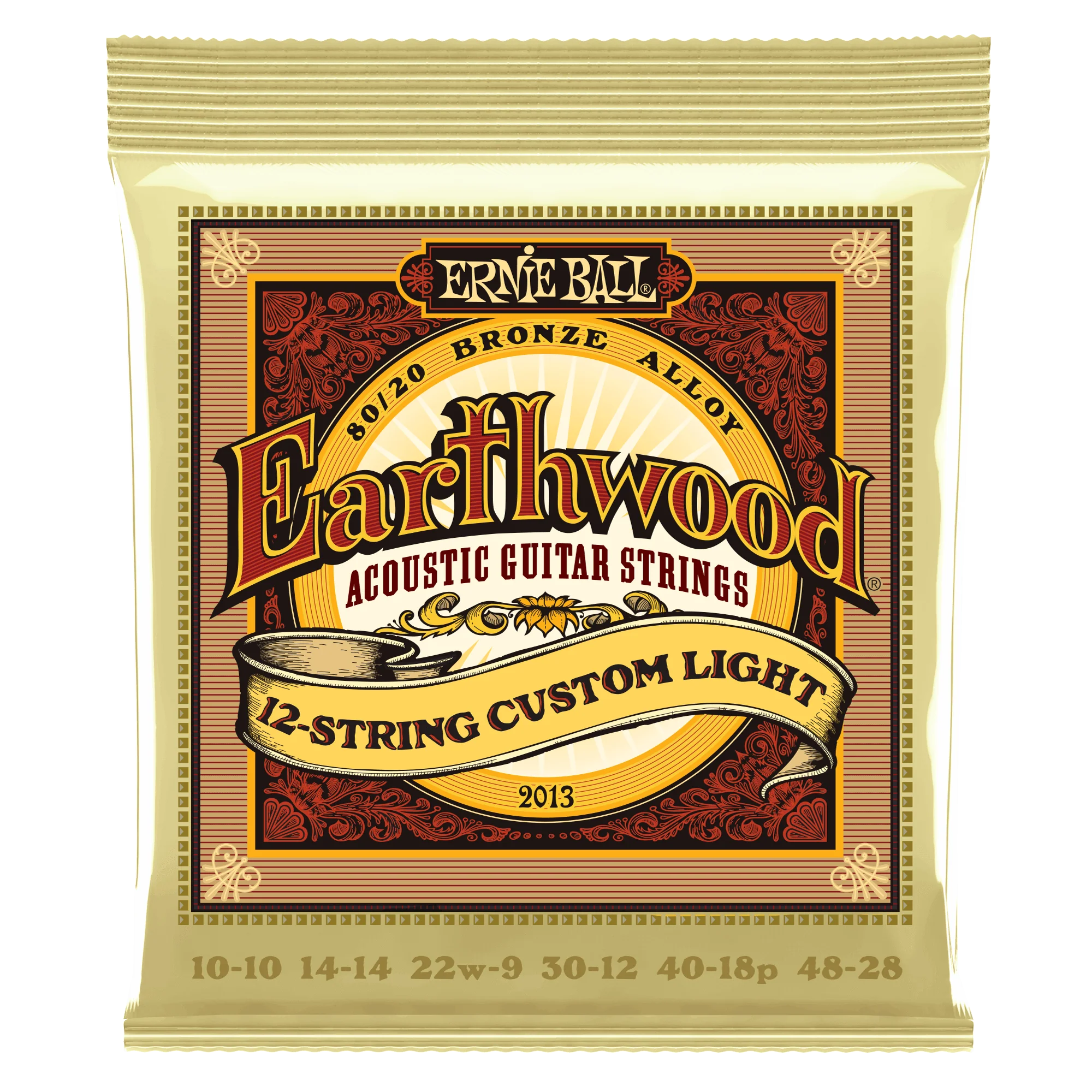 Ernie Ball Erthwd Custom Light 12 String 8020 Brnz Ac Gtr 10-48