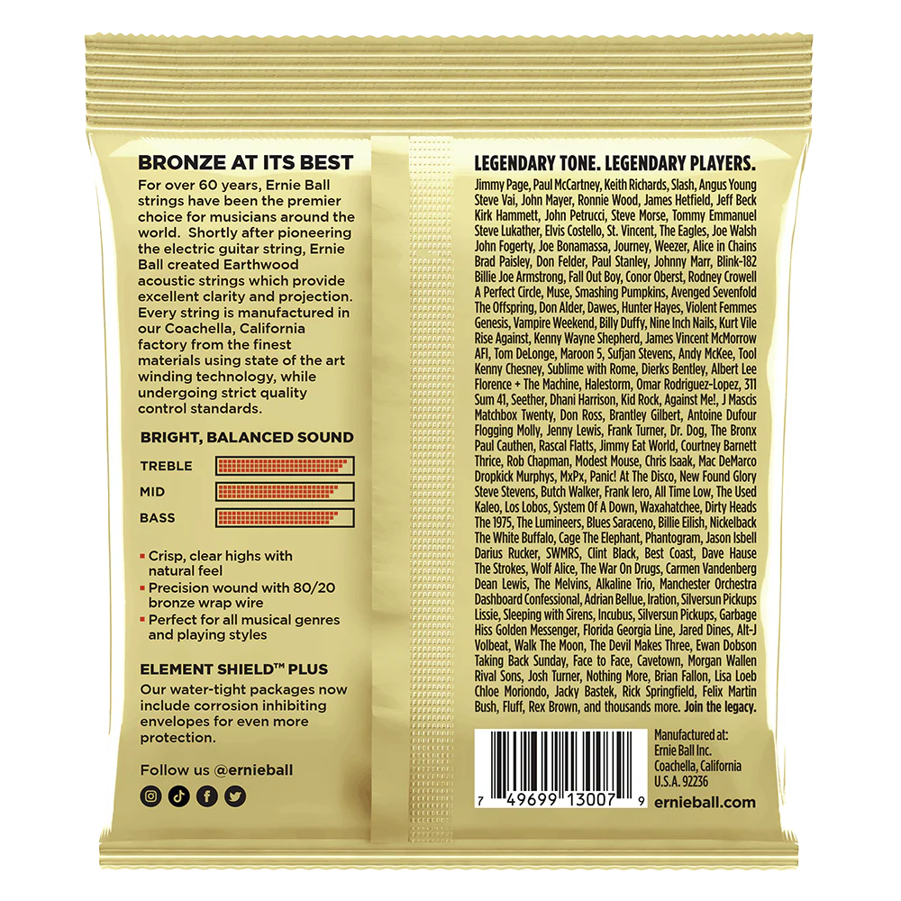 Ernie Ball Erthwd Custom Light 8020 Brnz Ac Gtr Strings 3 Pk 11.5 54 - Image 2