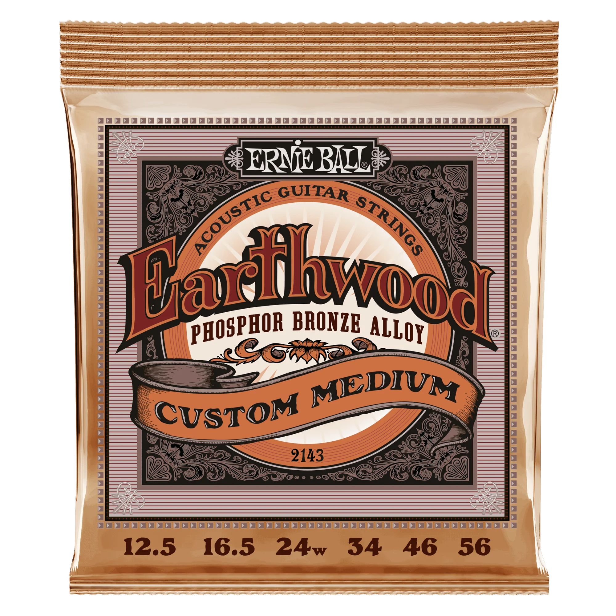 Ernie Ball Erthwd Custom Med Phos Brnz Ac Gtr Strings 12.5 56