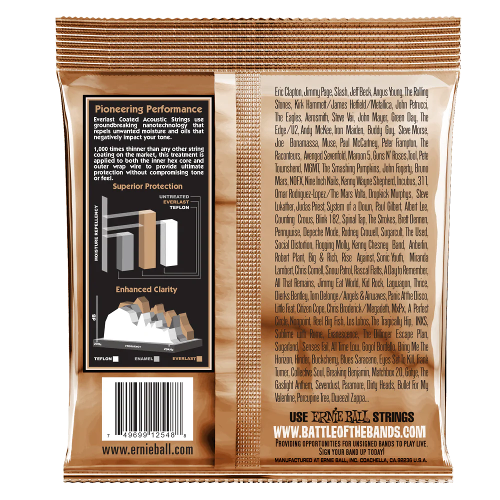 Ernie Ball Everlast Light Coated Phosphor Bronze Acoustic Guitar Strings - 11-52 Gauge - Image 2