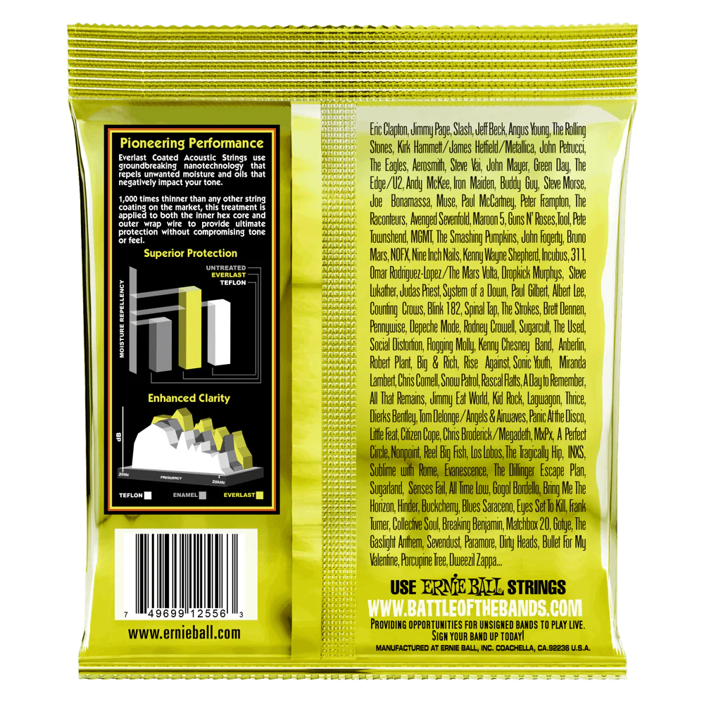 Ernie Ball Everlast Medium Light Coated 80/20 Bronze Acoustic Guitar Strings - 12-54 Gauge - Image 2