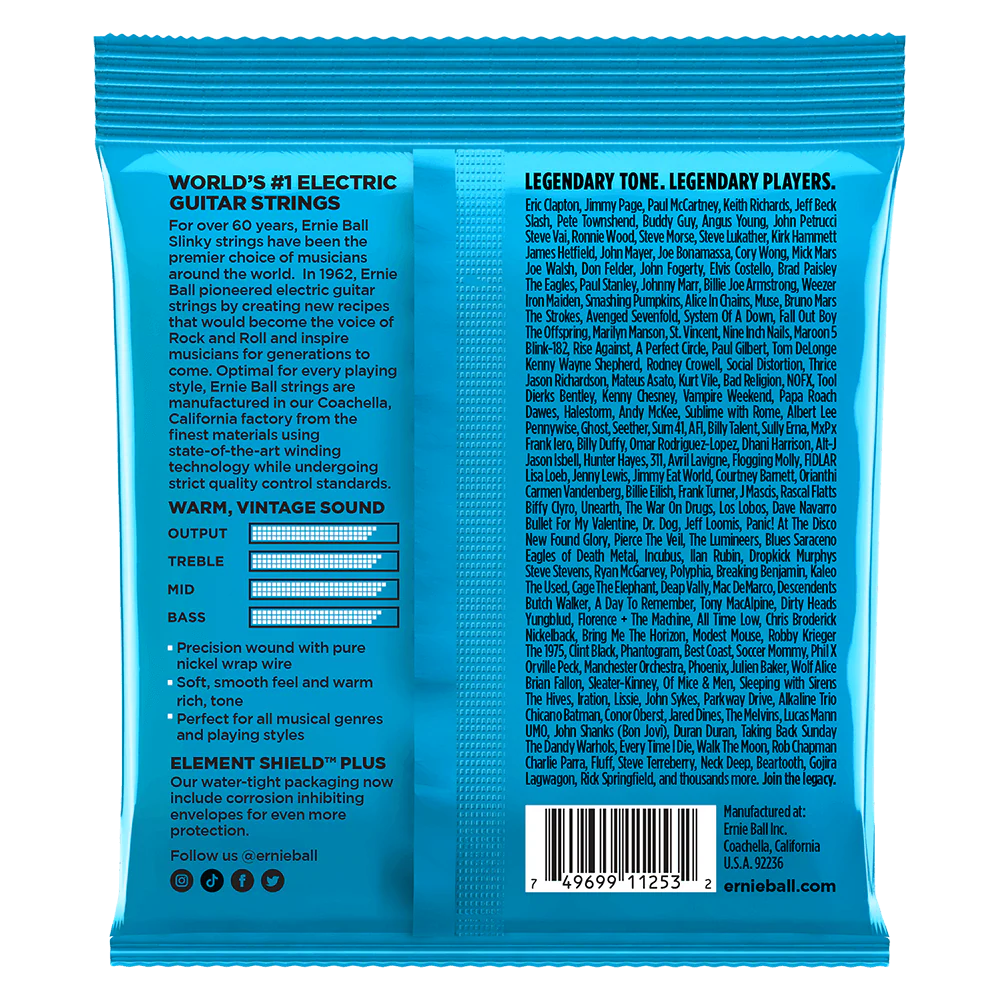 Ernie Ball Extra Slinky Classic Rnr Pure Nckl Elec Gtr Strings 3 Pk 8 38 - Image 2