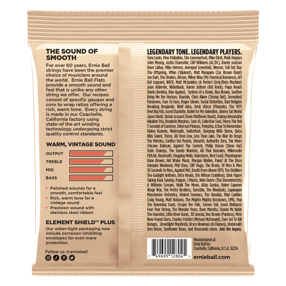 Ernie Ball Flatwound Group Ii Electric Bass Strings - 50-105 Gauge - Image 2