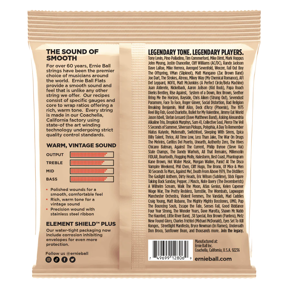 Ernie Ball Flatwound Group Iii Electric Bass Strings - 45-100 Gauge - Image 2