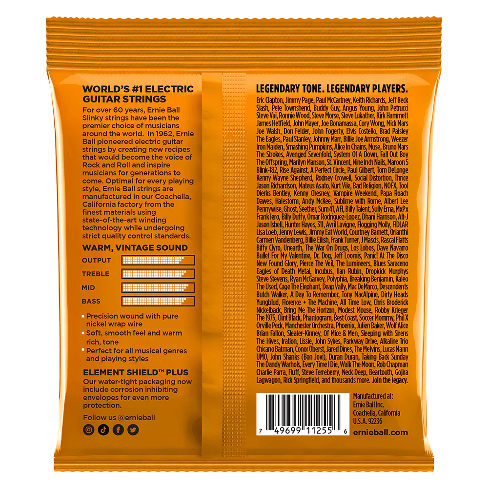 Ernie Ball Hybrid Slinky Classic Rnr Pure Nckl Elec Gtr Strings 3 Pk 9 46 - Image 2