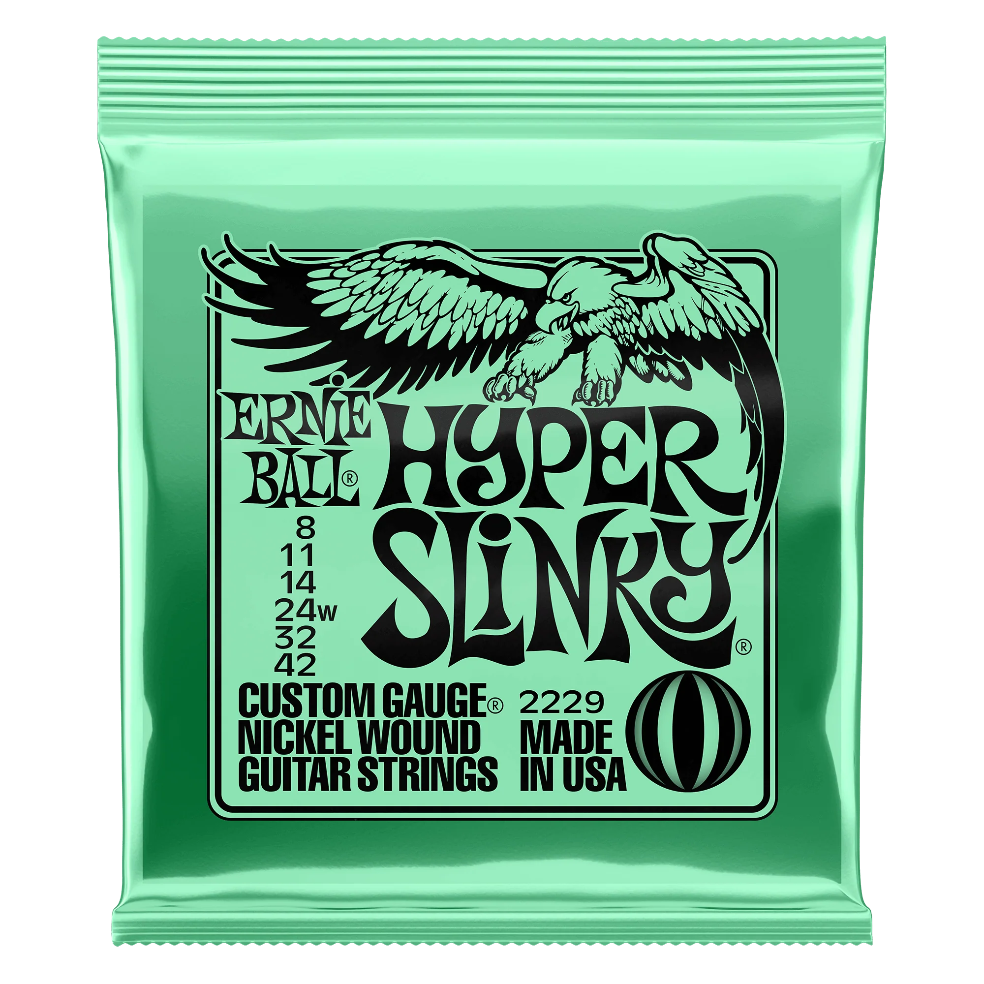 Ernie Ball Hyper Slinky Nickel Wound Electric Guitar Strings 8 - 42 Gauge