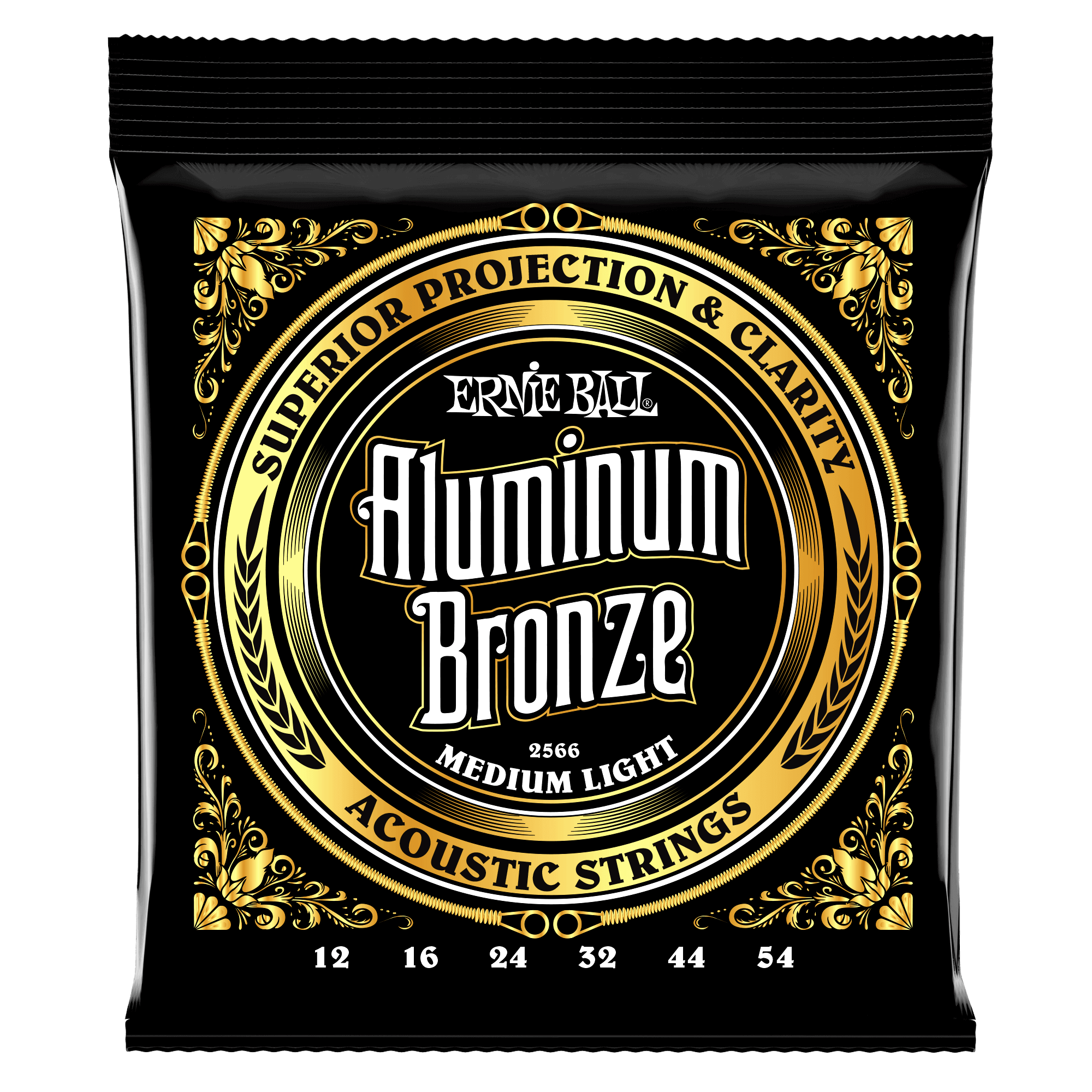 Ernie Ball Medium Light Aluminum Bronze Acoustic Guitar Strings - 12-54 Gauge