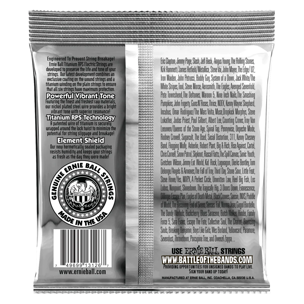 Ernie Ball Not Even Slinky Coated Titanium Rps Electric Guitar Strings - 12-56 Gauge - Image 2