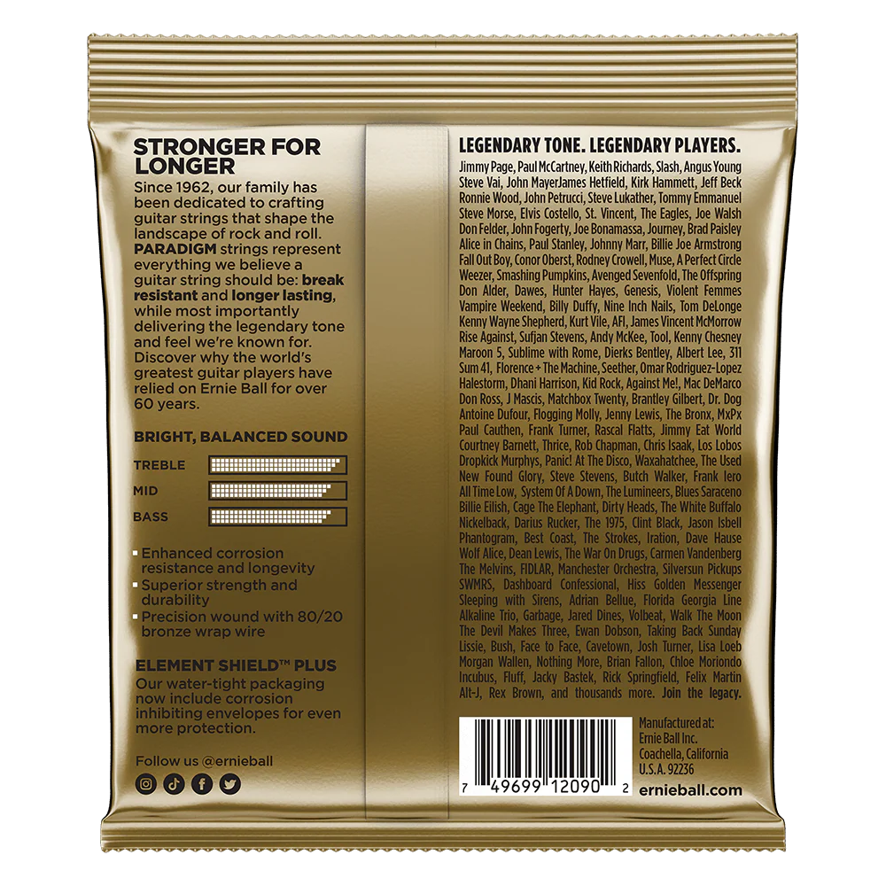 Ernie Ball Paradigm Extra Light 80/20 Bronze Acoustic Guitar Strings - 10-50 Gauge - Image 2