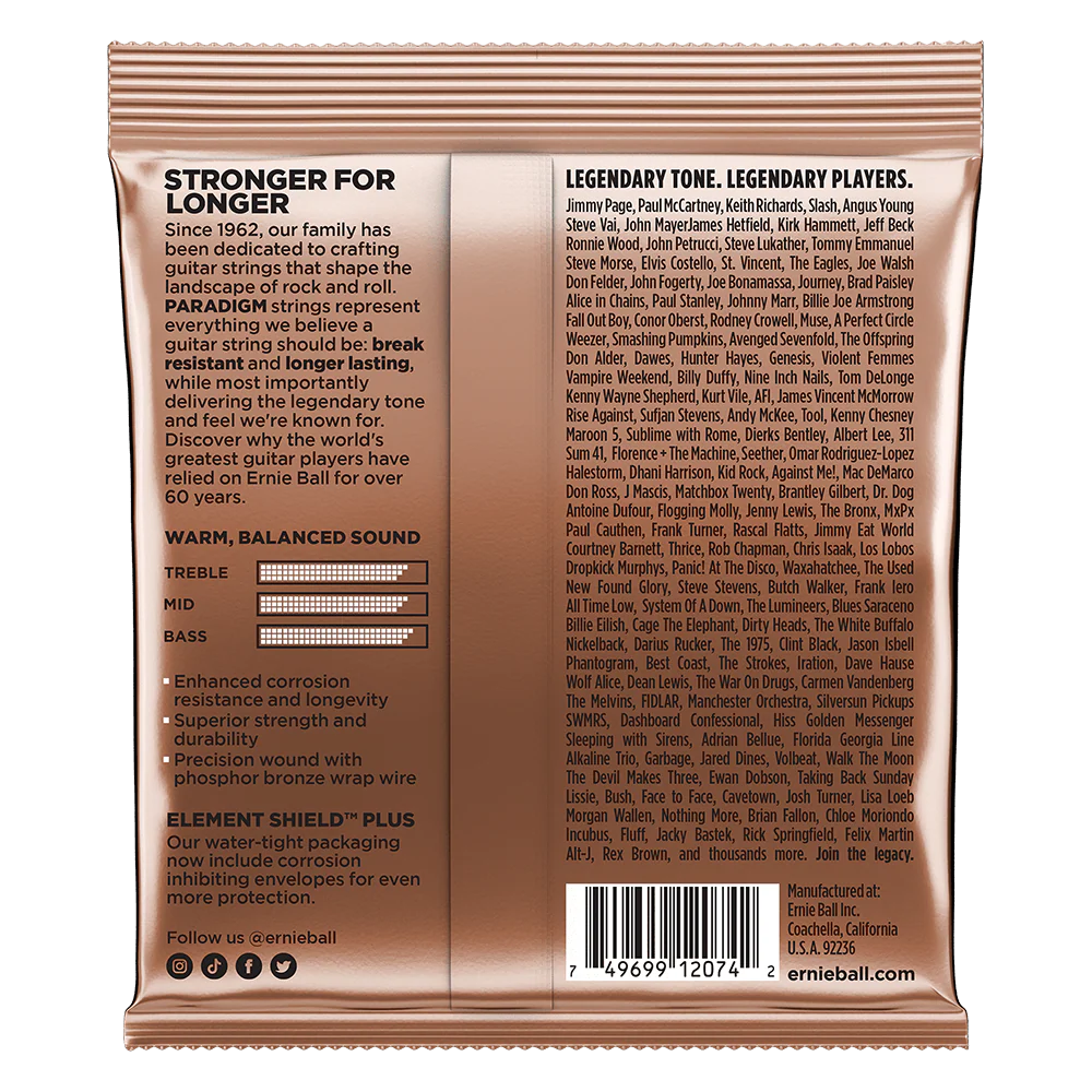 Ernie Ball Paradigm Medium Phosphor Bronze Acoustic Guitar Strings - 13-56 Gauge - Image 2