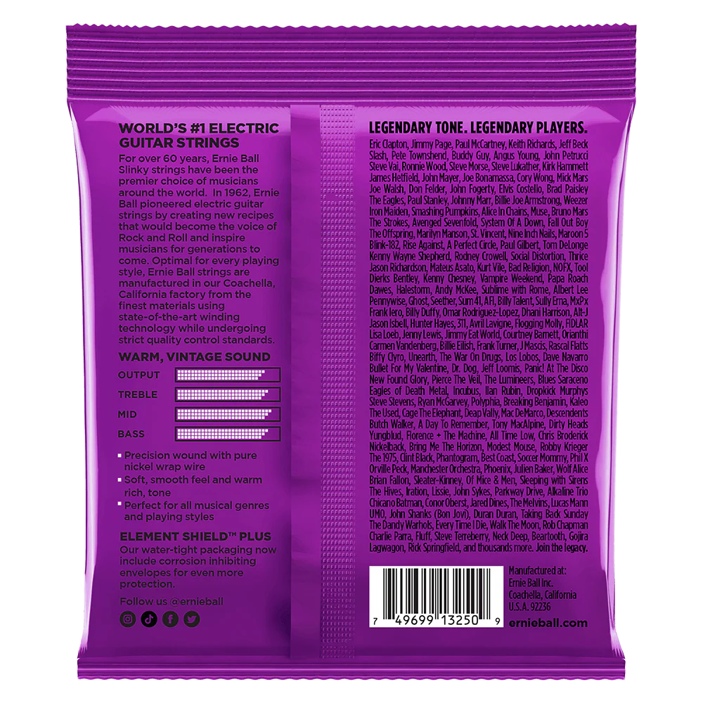 Ernie Ball Power Slinky Classic Rnr Pure Nckl Elec Gtr Strings 3 Pk 11 48 - Image 2