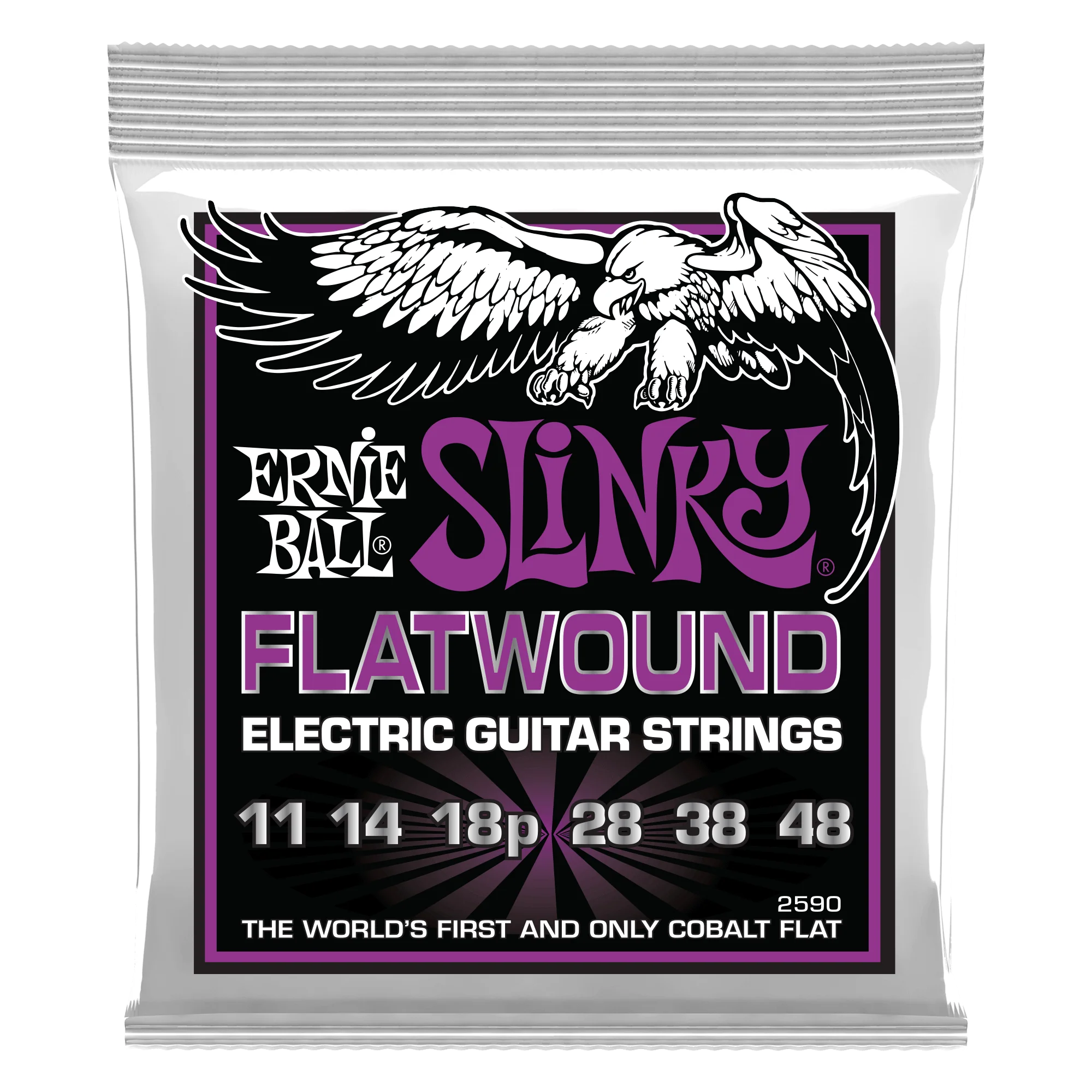 Ernie Ball Power Slinky Flatwound Electric Guitar Strings - 11 - 48 Gauge