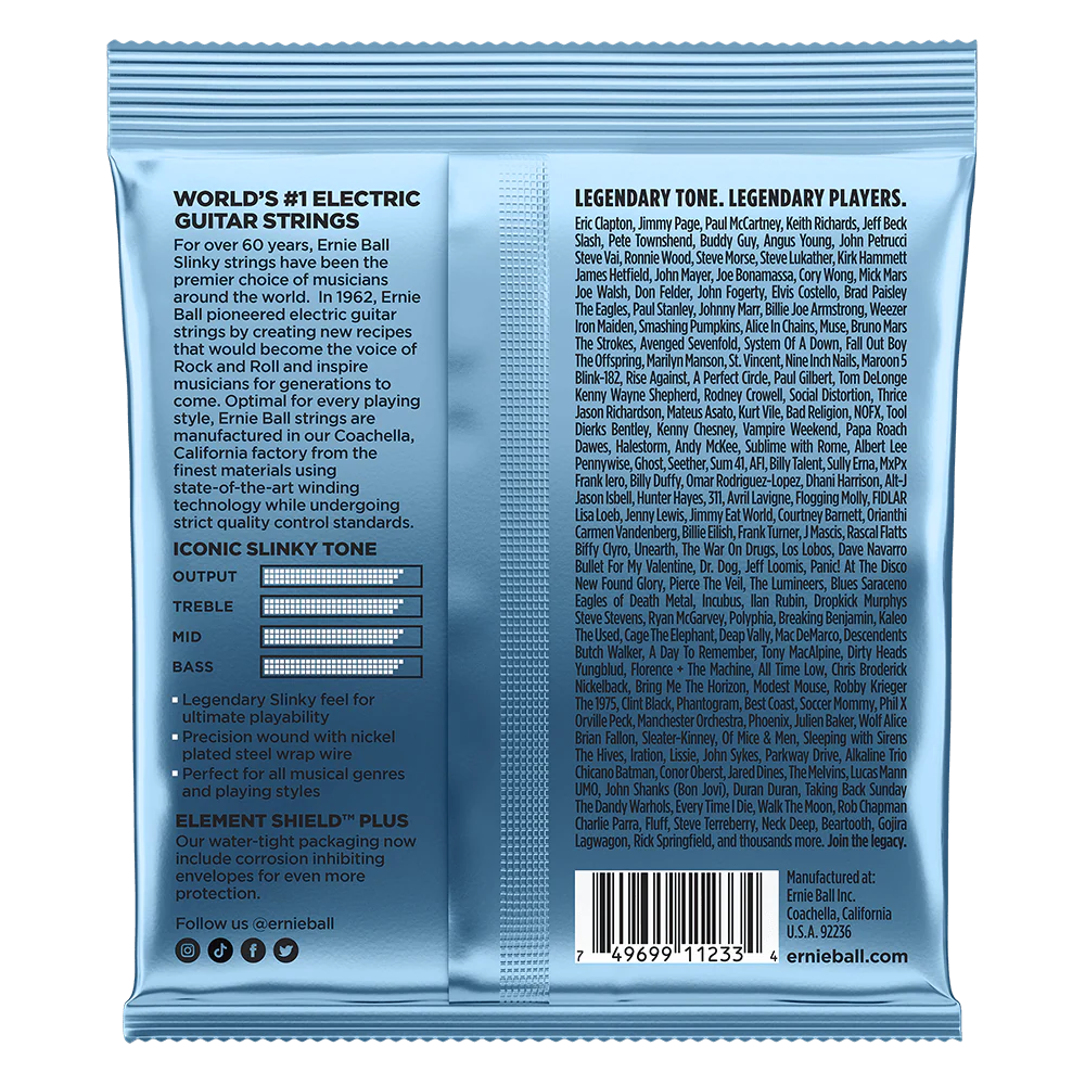 Ernie Ball Primo Slinky Nckl Wnd Elec Gtr Strings 3 Pk 9.5 44 - Image 2