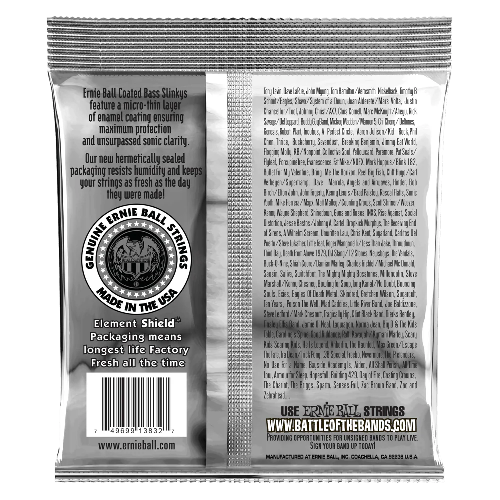 Ernie Ball Regular Slinky Coated Electric Bass Strings - 50-105 Gauge - Image 2