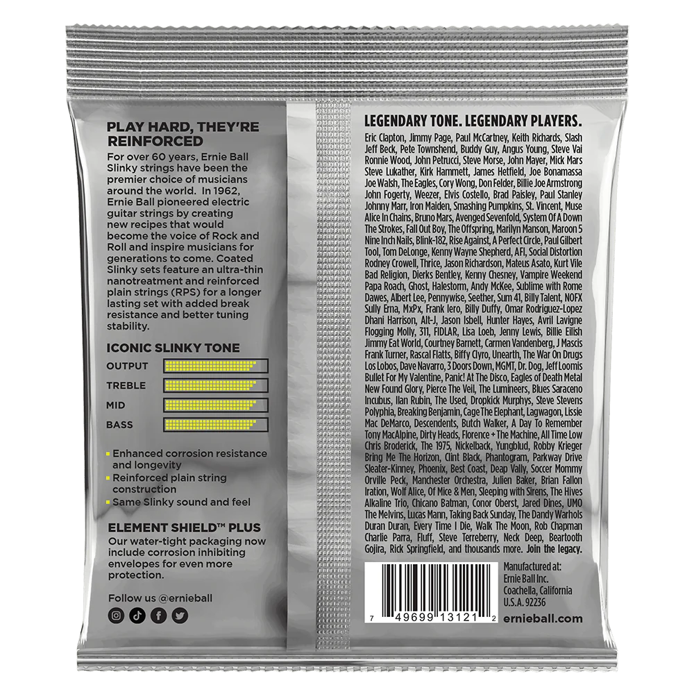 Ernie Ball Regular Slinky Coated Titanium Rps Electric Guitar Strings - 10-46 Gauge - Image 2