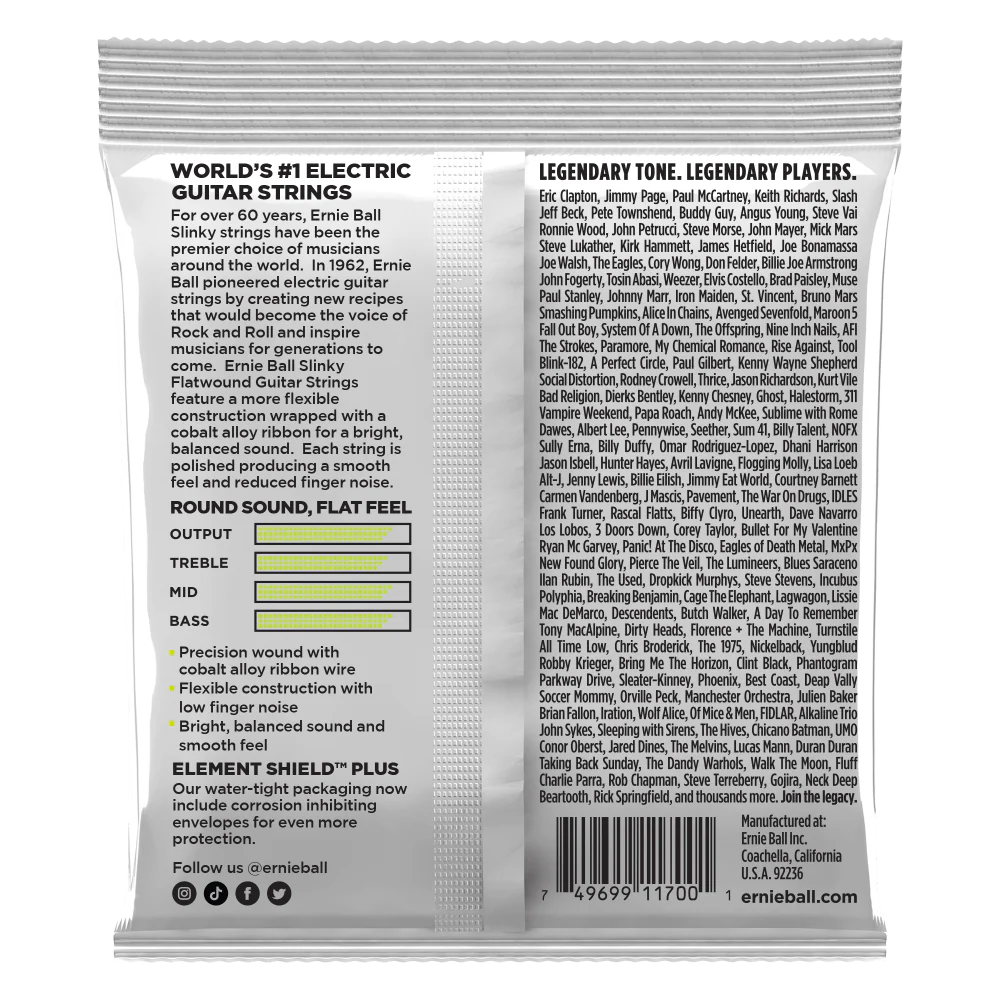 Ernie Ball Regular Slinky Flatwound Electric Guitar Strings - 10 - 46 Gauge - Image 2