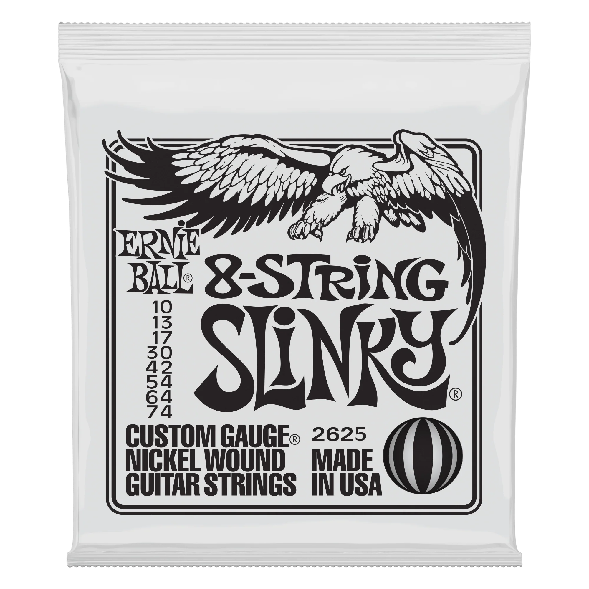 Ernie Ball Slinky 8-String Nickel Wound Electric Guitar Strings - 10-74 Gauge