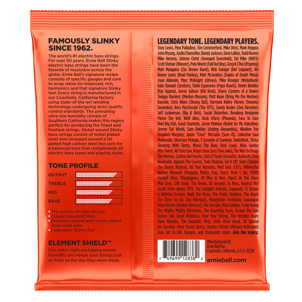 Ernie Ball Slinky Long Scale 6-String Nickel Wound Electric Bass Strings - 32-130 Gauge - Image 2