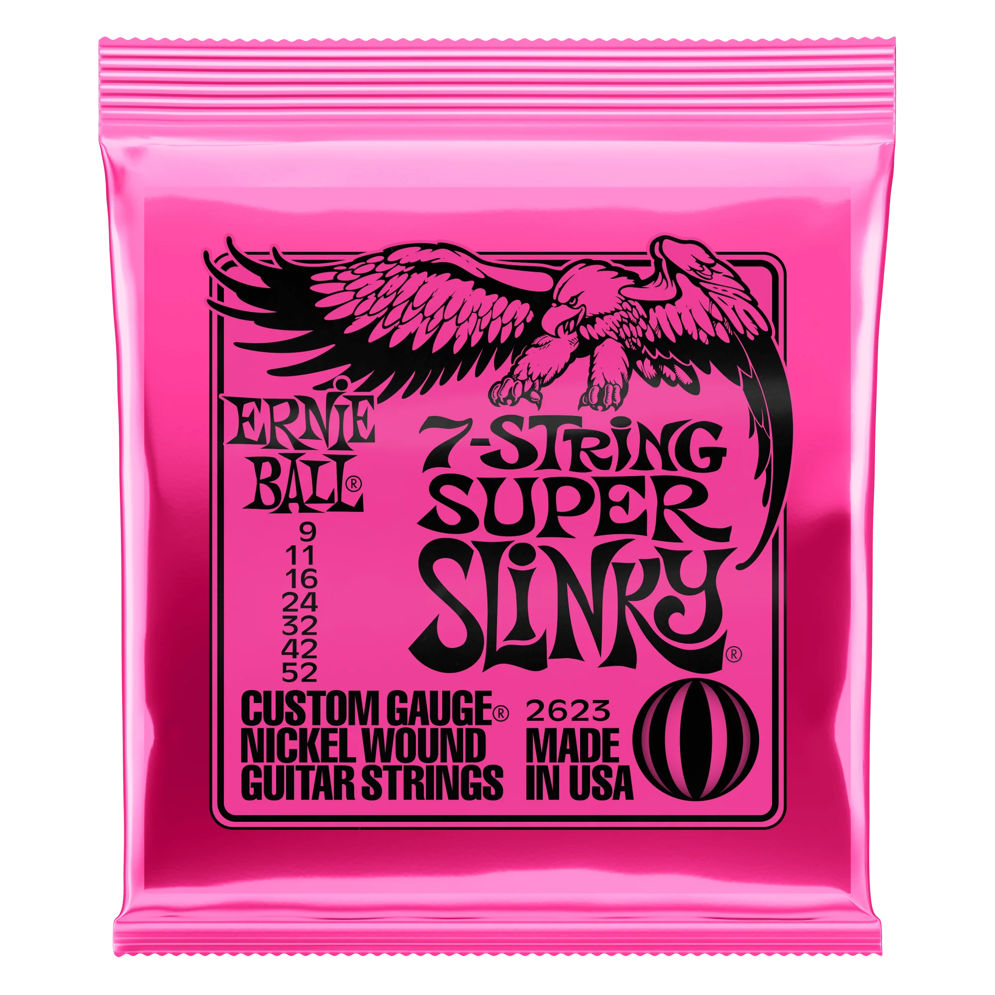 Ernie Ball Super Slinky 7-String Nickel Wound Electric Guitar Strings - 9-52 Gauge