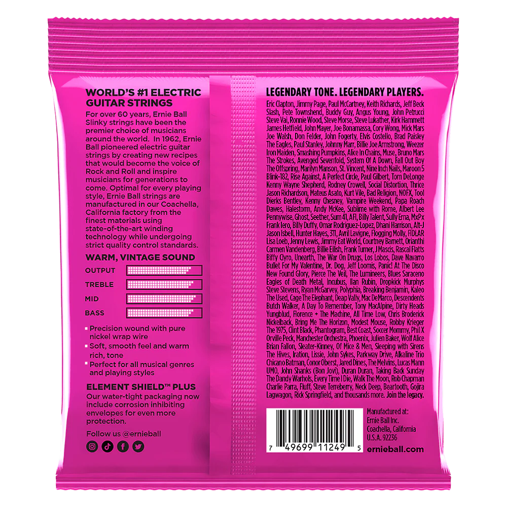 Ernie Ball Super Slinky Classic Rnr Pure Nckl Elec Gtr Strings 3 Pk 9 42 - Image 2