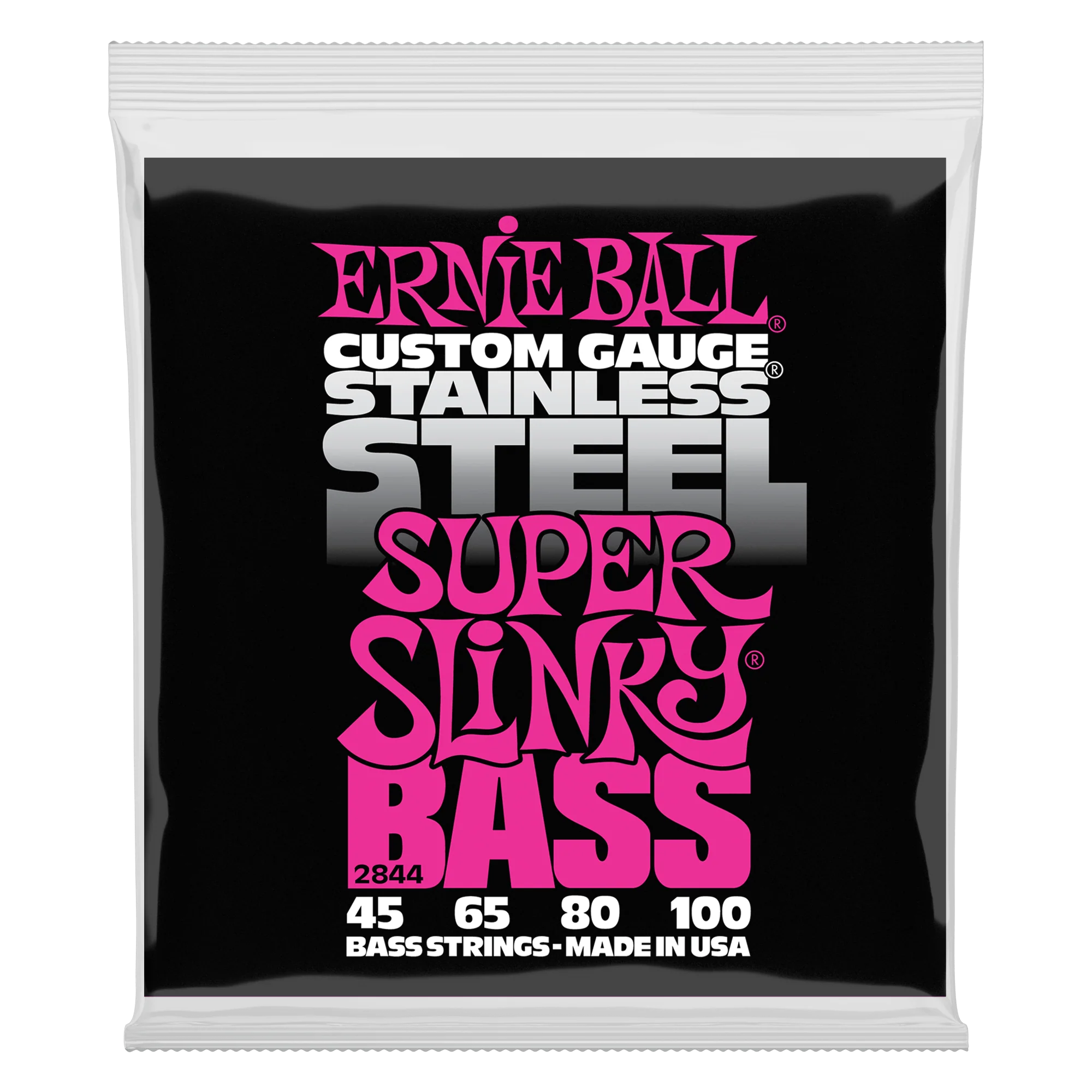 Ernie Ball Super Slinky Stainless Steel Electric Bass Strings - 45-100 Gauge