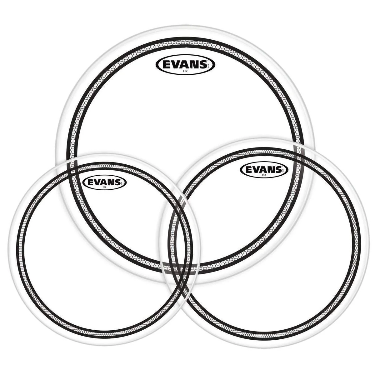 Evans Ec2 Tompack Clear Standard (12 Inch 13 Inch 16 Inch)