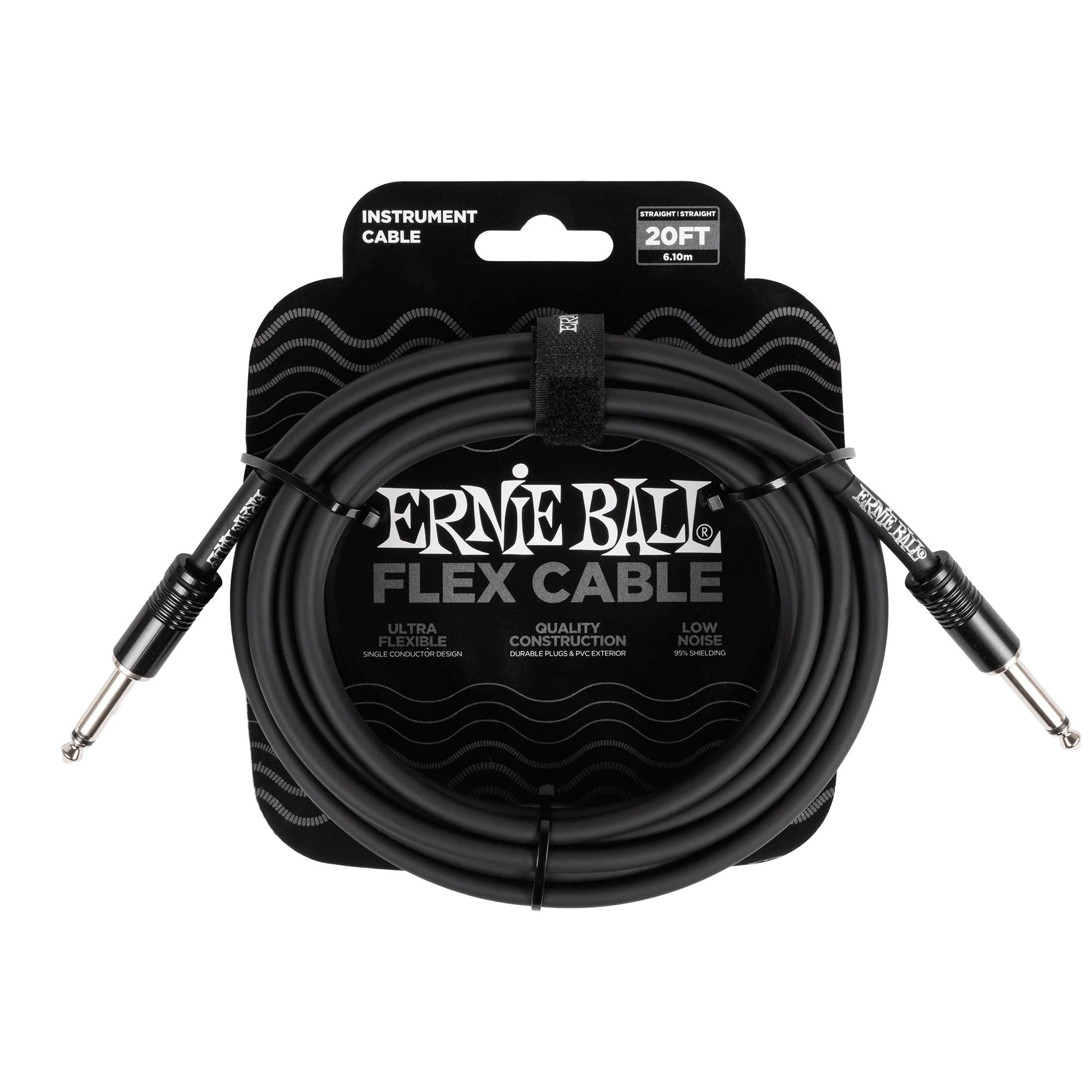 Ernie Ball Flex Instrument Cable Straight/Straight 20ft - Black