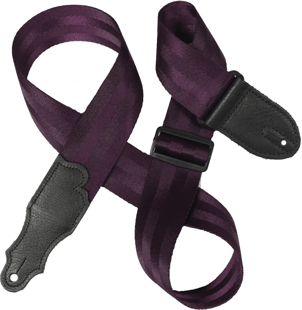 Franklin 2 Inch Purple Aviator Seat Belt Strap with Pebbled Glove Leather End Tab