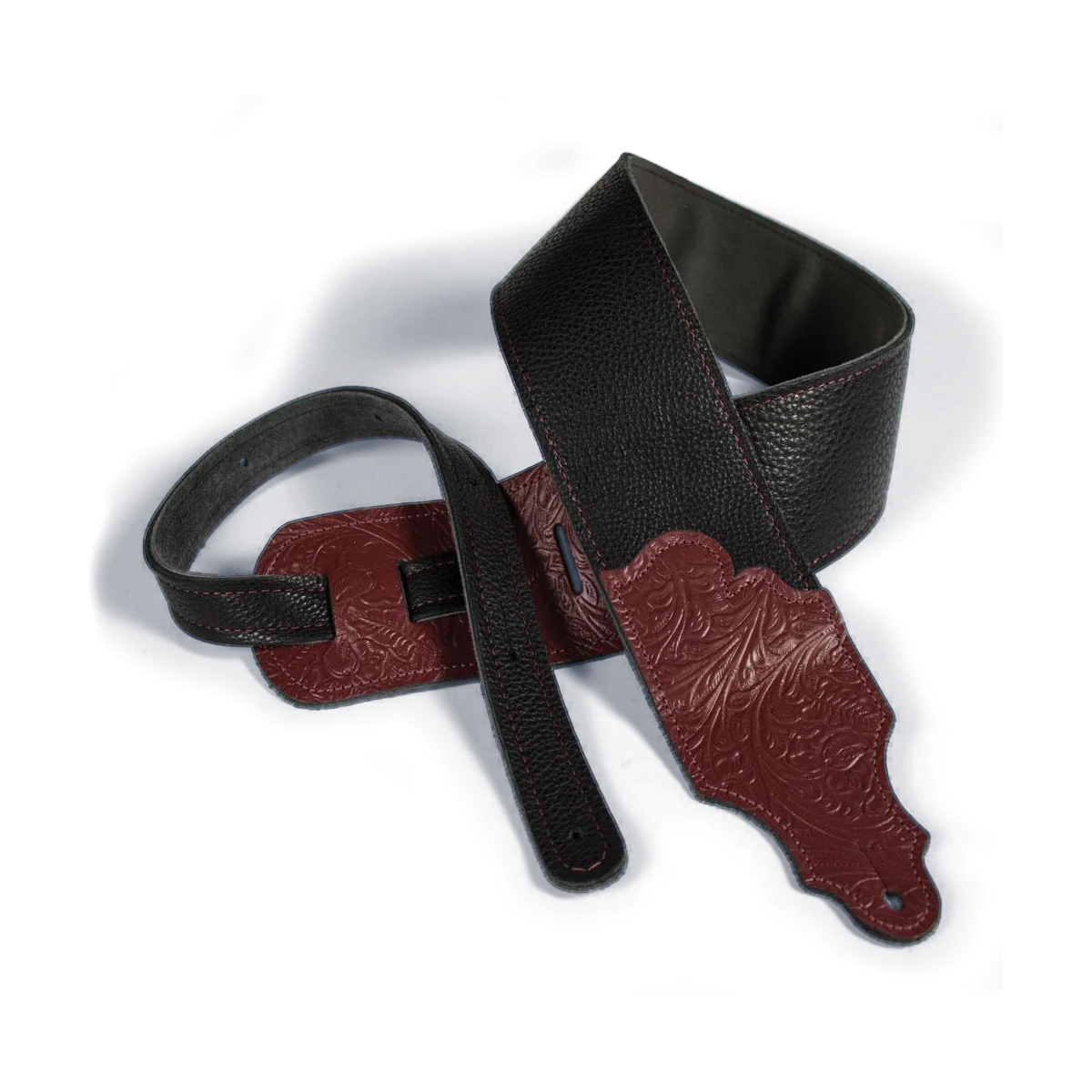 Franklin 3 Inch Black Glove Leather with Tooled Red Ends
