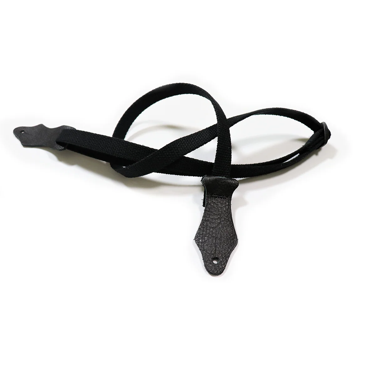 Franklin 5/8 Inch Black Cotton Ukulele Strap with Black Glove Leather End (UK2-BK)