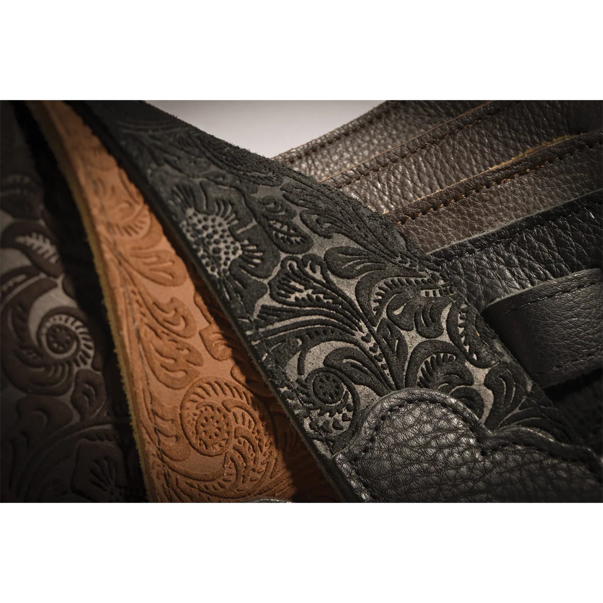 Franklin Embossed 2.5 Inch Chocolate Suede with Pebbled Chocolate Glove Leather End - Image 4